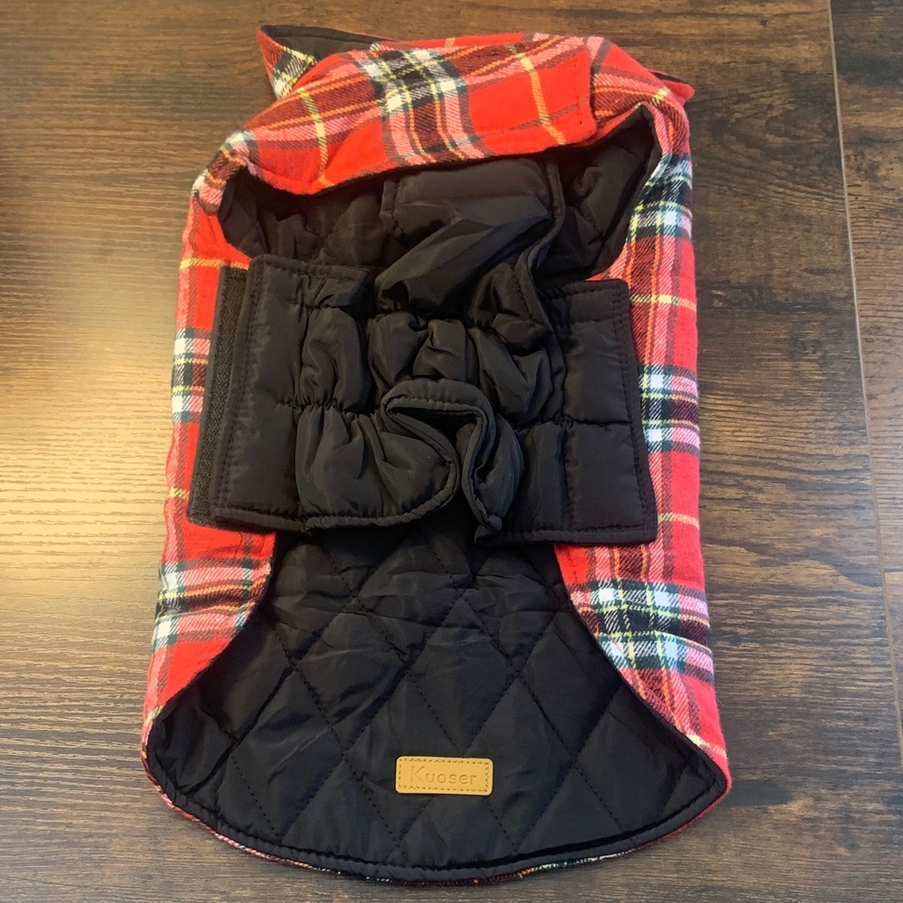 Red Plaid Dog Coat - Picture 2 of 7